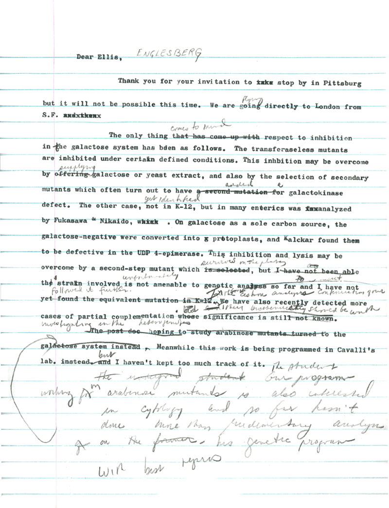 d0066 EML to EllisEngelsberg (rough draft about galactose inhibition) (circa 4-6-60) 59-61